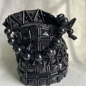 Lucite handmade statement mini bag bucket purse black